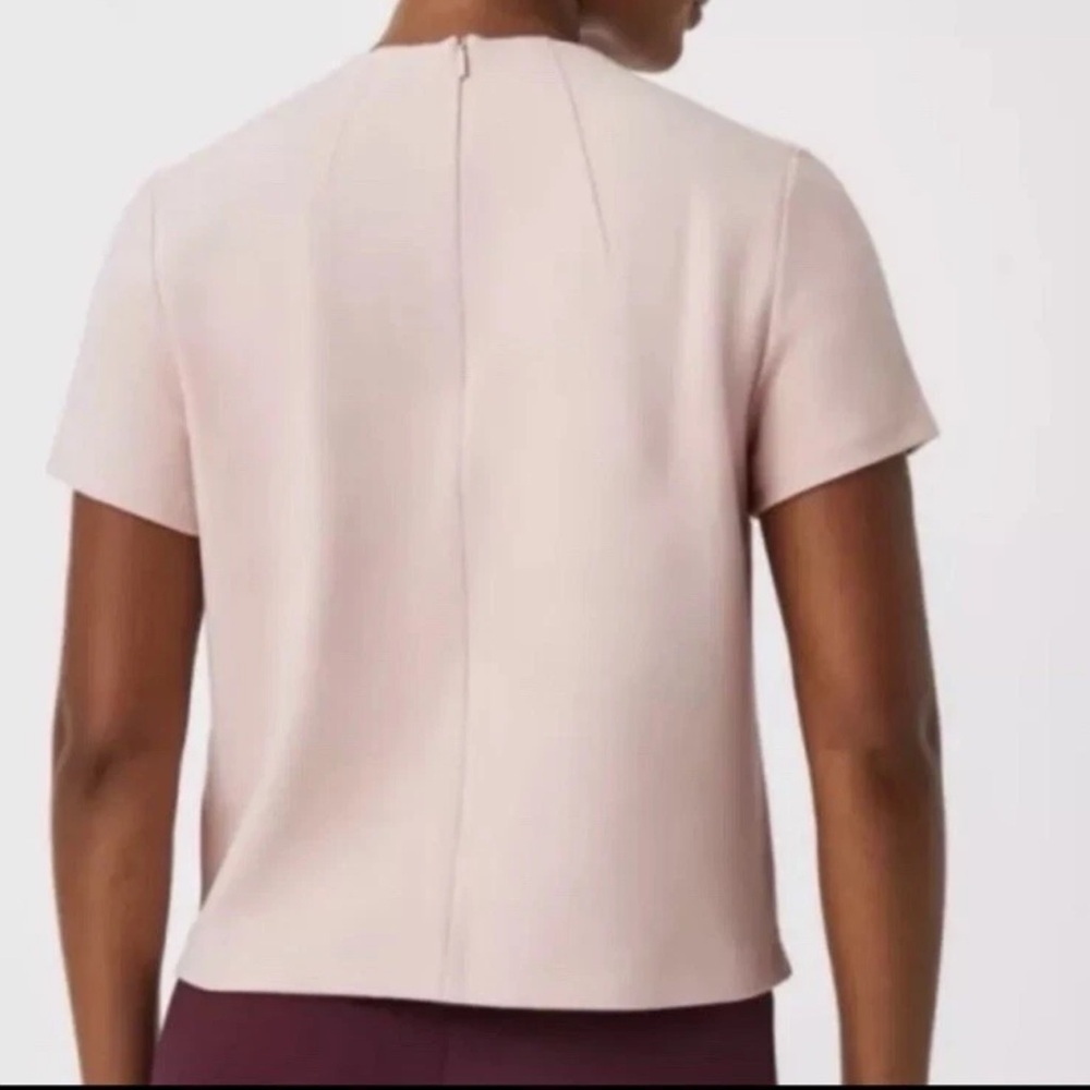 Spanx The Perfect Funnel Short Sleeve Tee Pale Pink Ponte - Picture 3 of 10